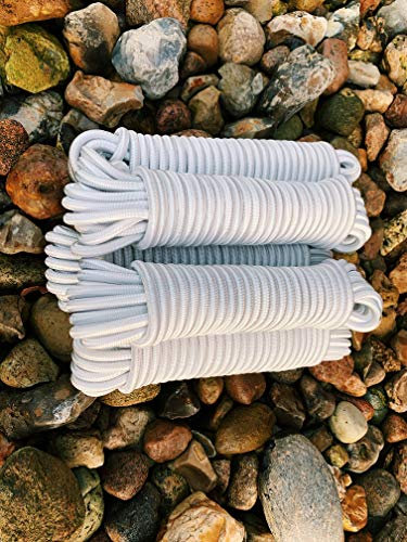 Machermann Weiße Gummikordel Spannseil Kordel LeineGummischnur Expanderseil Gummiseil Gummileine Planenseil Spanner Seil Plan Seil Kordel Spanner (Weiß, 4 mm)