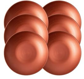 Villeroy&Boch Manufacture Rock Glow Schalen-Set 6-teilig aus Premium Porzellan in der Farbe Kupfer, Maße: 24cm x 24cm x 5cm, 10-4283-2536