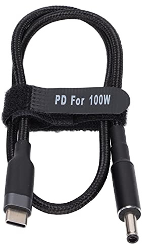 Fdit USB-C auf 4,5x3,0mm DC-Stecker Laptop-Netzkabel 100W PD Schnellladung USB-C auf DC-Stecker Stabiles Laptop-Netzteilkabel für Home Office(JD0604 (0,5 Meter))