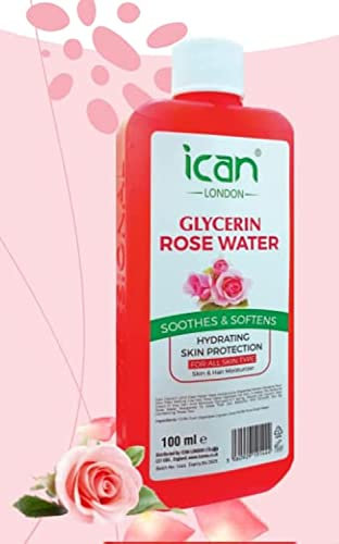 ican London Rose Water Glycerine Soothes & Softens Skin/Hydrating Skin Protection 100ml