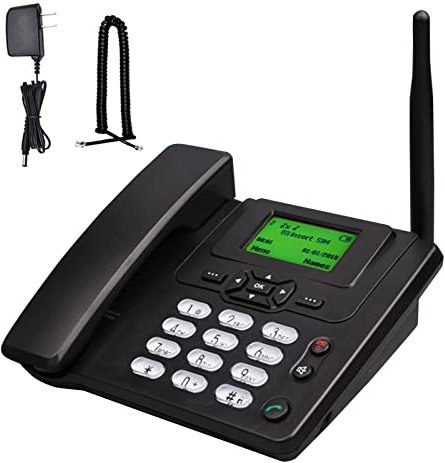 IBOWZ Telefono Fisso Telefono Stile Desktop con Slot per Scheda SIM,Telefono Fisso Senza Fili,Telefono Fisso,per Lavoro o Famiglia,ID chiamante,ricomposizione,funzioni Vivavoce,Telefono Fisso gsm