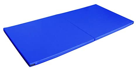Turnmatte Weichbodenmatte 200x100x5cm Zweifach Faltbare Gymnastikmatte, Indoor-/Outdoor-Übungsmatte, Yogamatte Für Das Fitnessstudio Zu Hause Mit Griff (Color : Blue, Size : 200x100x5cm)