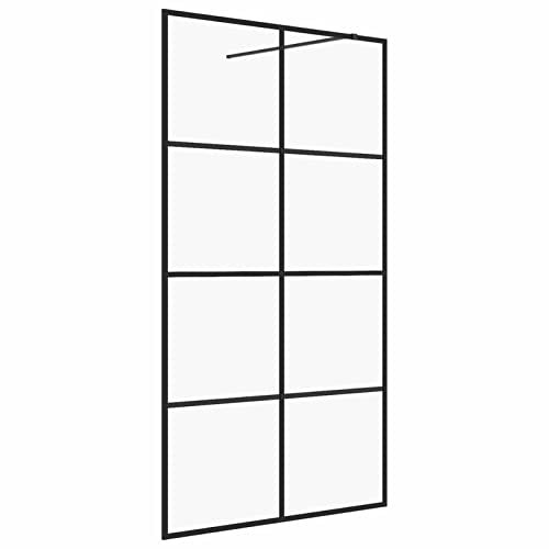 Festnight Box Doccia, Vetro Chiaro ESG 90x195 cm, Modern, Nera