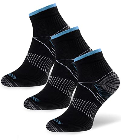 3 Coppie Calze Compressione Graduata donna e Uomo, Calze Antitrombo Donna Uomo Calze Antitrombo 15-20 mmHg, Calze a Compressione Graduata Calze Atletiche con Supporto Dell'arco Fasciite Plantare