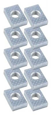 Nutenstein | Gewindeplatte 20x13x5 mm M6 Gewinde mittig | Stahl galvanisch verzinkt (10 Stück)