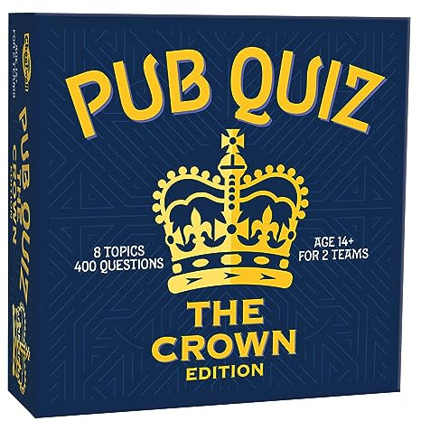 CHEATWELL GAMES The Crown Pub Quiz - 400 Questions - Comes With Answer Pad & Pencils - Ages 14+, Blue/White