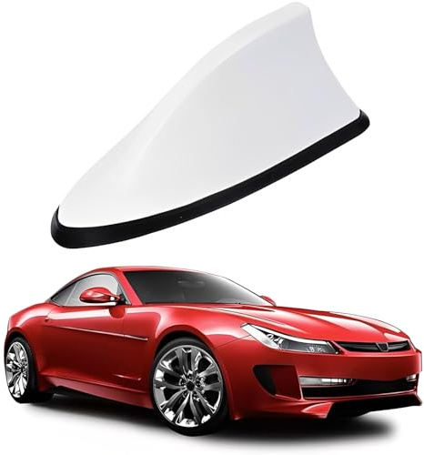 Voarge Universal Auto Auto Hai Dach Flosse Antenne Herz Pferd Antenne Auto Haifisch Klappe, Auto Dach Oben Auto Am/FM Radio (Weiß)