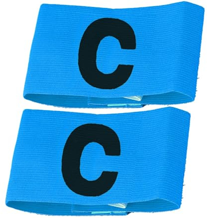 TROTH Kapitänsbinde – Erwachsene & Jugendliche Elastisches Sportarmband – Verstellbare Kapitänsarmbänder für Fußball, Fußball, Hockey, Rugby usw. (Blau, Junior (2er-Pack))