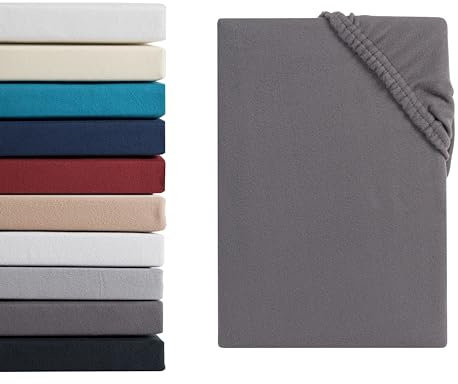 Mikroflausch Spannbettlaken | Spannbetttuch Teddyflausch 100% Mikrofaser | Oeko-TEX®Standard 100 - In vielen Größen und Farben | 140-160 x 200 cm Anthrazit
