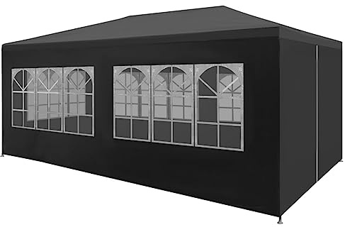 AUVYI Tenda da Giardino 6x3x2,55 m Antracite Tendone Per Esterno Impermeabile Tende Per Eventi Tenda Feste Tende Gazebo Per Matrimoni Feste Tetto e Pannelli Laterali in PE + Struttura in Acciaio