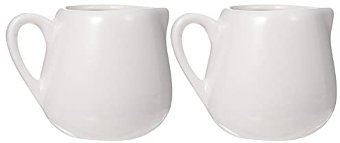 Amosfun 2 Pièces Mini Crémiers En Porcelaine 3Oz Cruches À Lait En Céramique Avec Poignée De Sirop Pichets À Servant Des Tasses Pour Les Sauces À La Confiture De Thé Au