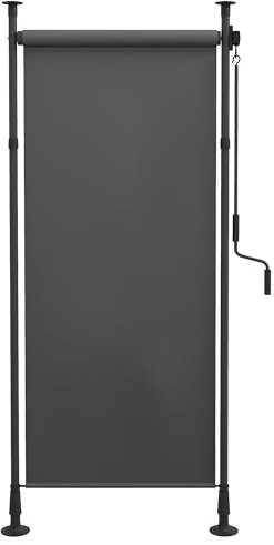 Outsunny Senkrechtmarkise 120 x 220-310cm Vertikalmarkise Ausziehbar Klemmmarkise mit Kurbel Sonnenschutz Sichtschutz Windschutz Außenrollo Markise für Balkon Terrasse Garten Dunkelgrau