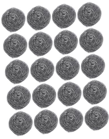 VINTORKY 20stücke Drahtkugel Grillstein-reinigungsblock Pfannenreinigung Metallschrubber Topf-metallschwamm Topfreinigungsschrubber Topfreinigungsbürste Topfschrubber Edelstahlschrubber Für