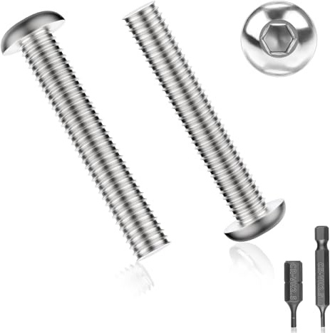 70 Stück Schrauben M4 x 20 Linsenkopfschrauben Edelstahlschrauben Flachkopfschrauben Rundkopfschrauben Sechskantschrauben Gewindeschrauben Senkkopfschrauben mit Zwei H2.5 Innensechskant-Bits(Silber)