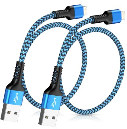 iPhone Charger Cable Short 30CM, 2Pack Apple MFi Certified USB to Lightning Cable for iPhone 14 13 12 11 Pro Max XR X 8 7 6 5 SE