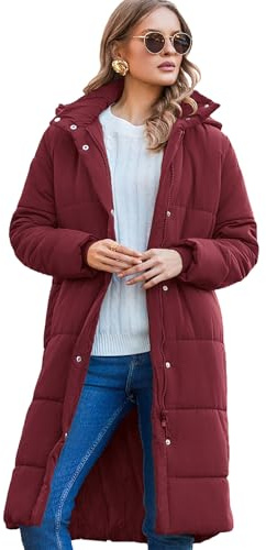 Zeagoo Veste D'hiver Femme Parka Parka Fonctionnelle avec Capuche Amovible Imperméable, Coupe-Vent, Respirant Bordeaux L