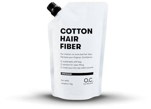O.C. HAIRCARE Nachfüllbeutel Streuhaar zur Haarverdichtung - für Scheitel, kahle Stellen am Ober- und Hinterkopf - von führenden Salons empfohlen - 11 Farben - widerstandsfähige Streuhaare (Schwarz)
