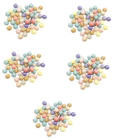 SEWACC 250stücke Acryl Kürbis Spacer Beads Für Schmuck Runde Glatte Bastelperlen Für Armbänder Und Halsketten Für Kreative Projekte