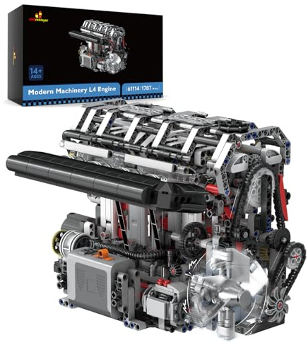 JMBricklayer L4 Engine Building Set per adulti 61128, kit motore elettrico Technic con motore, giocattoli da costruzione modello motore in scala STEM per ragazzi, ideali per la uomini (1787 pezzi)