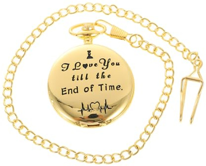 WRITWAA Taschenuhr Analog Batteriebetrieben Herren-taschenuhr Mit Kette Retro-hängeuhr Pulverbestückt