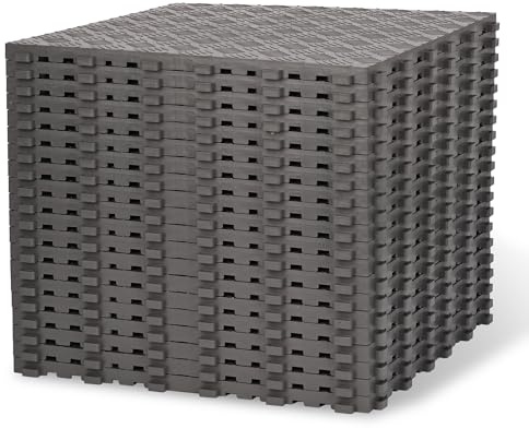 20 Stück PVC Garagenboden, 40 x 40 cm Grau Garagenboden aus Gummi | Rutschfeste Garagenbodenfliesen Ineinandergreifende Werkstattboden Strapazierfähiges Gummifliesen,18mm Stärke