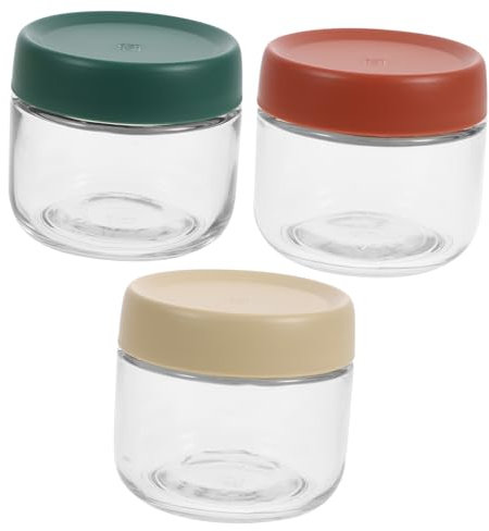 WATIIFUFU 3stücke Nahrungsbehälter Aus Glas Mit Deckel Kleine Stapelbare Aufbewahrungsgläser Für Snacks Marmelade Und Mehr Lebensmittelechte Auslaufsichere Vorratsdosen Für Küche Oder