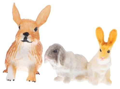 JOINPAYA Modèle de Lapin en Plastique Lot de 2 Figurines pour Garçon et Filles Décoration de Jardin Jouet Éducatif Reconnaissance des Animaux