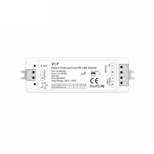 WHARGTSL 1CH * 8A 12V-48VDC 24V CV Fade-in Fade-out LED Dimmer Push Dim V1-F 5 velocità di dissolvenza/Dimmer Continuo for Luce di Striscia Monocolore