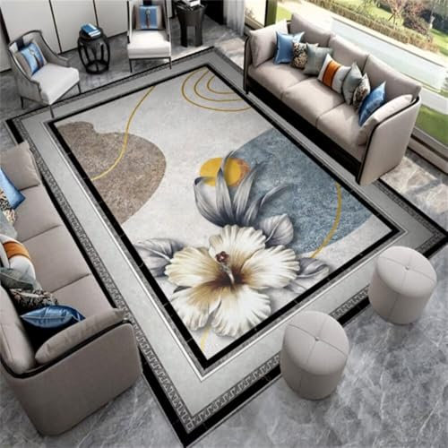 RUGMRZ Esszimmer Teppich Bedroom Accessories Rutschfester Schlafzimmerteppich mit blauem Druckdesign kann angepasst Werden Schlafzimmer Fleckerlteppich 120X180CM