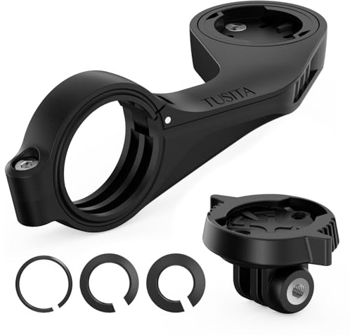 TUSITA Flush Out Front Mount Compatible with Wahoo Elemnt GPS Bike Computer,Quarter-turn to friction flange mount adapter Included