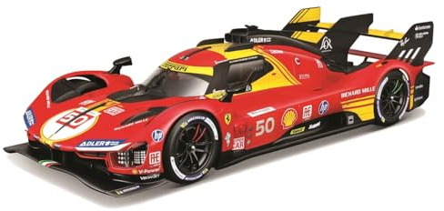 Bburago - Ferrari 499P 24H Le Mans Champion 2024#50 Maßstab 1:24, Diecast-Auto, Detailgetreu mit Türen zum Öffnen, Ferrari-Lizenz, Alter 14+