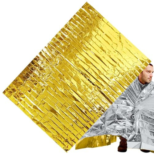 Nixiara Manta térmica de emergencia, manta de emergencia para resfriados, alfombras de supervivencia de aventura al aire libre | Manta térmica multifuncional para emergencias de supervivencia para