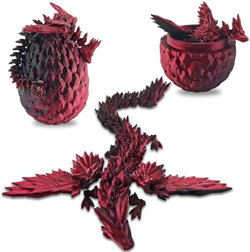 TaimeiMao Drago Stampato in 3D Nell'Uovo, Drago di Cristallo Articolato con Uovo di Drago, Diocattolo Articolato del Drago, Adatto per Auto, Erwachsene Kinder Geschenke Spielzeug