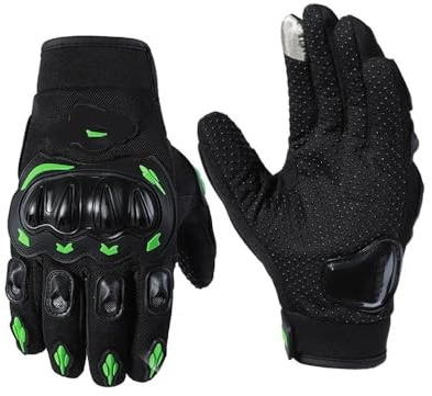TANGSIYANG Motorradhandschuhe 1 Paar Motorrad-Motocross-Handschuhe for Männer und Frauen, Touchscreen-Mountainbike-Handschuhe, rutschfeste Vollfinger-Sporthandschuhe Motorrad Handschuhe(Green,L)