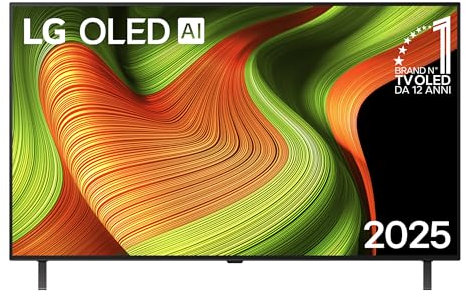LG OLED AI B5 TV 48 pollici, Smart TV 4K, Processore α8 Gen2, webOS con AI, Dolby Vision e Atmos, Gaming con VRR, GSYNC e FreeSync 4K@120Hz, 4 HDMI 2.1, Alexa, OLED48B56LA 2025