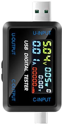 TARSHYRY USB Tester, Current Meter Color Screen LCD Digital Multimeter Voltage Current Meter Voltage for Testing USB and Type C Digital Devices (6527-Q)