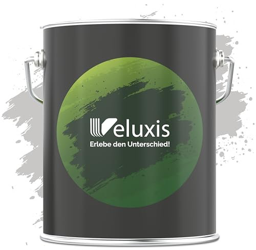Veluxis® Edle Wandfarbe Grau für den Innenraum - 2,5 Liter & Deckkraft-Klasse 1, Streifenfrei, tropfarm & Öko Farbe, VOC-frei - (Cool Grey)