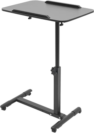 Table Roulante pour Ordinateur Portable Table de Lit Réglable Table de Chevet Peut être Dans Les Appartements, Hôpitaux Bureaux 20 kg Plan de Travail Dimensions : 60 x 40 cm
