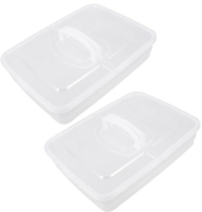 iplusmile Scatola Traslucida Con Coperchio e Manico Per Lievitazione Impasto Pizza e Pane, Contenitore Impilabile Per Fermentazione Impasti, Set 2 Pezzi Per Uso Cucina e Panificazione