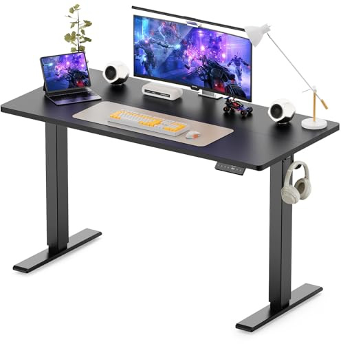 WALKINGDESK Höjdjusterbart Skrivbord, 120 x 60 cm Elektriskt Datorskrivbord, Höj- Och Sänkbart Ståbord med 4 Minnesinställningar för kontor och hem, Svart