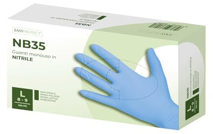 EASYPROTECT Guanti Nitrile colore Blu- 1.000 pz - Certificati CE, Idoneo Contatto con gli alimenti, DM Dispositivo Medico Classe I, DPI Dispositivo di Protezione categoria III (S (6-7))