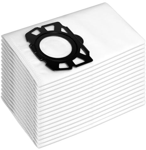 Foho 16 KFI 487 Vacuum Cleaner Bags for Kärcher WD 4 5 6 5P 6P, KWD 4 5 6, MV 4 5 6, KNT 4, WD 4.200 to WD 5.800, SW 5.100, SE 6.100 Vacuum Cleaner, Replace 28630060