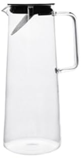Brocche Brocca for acqua in vetro trasparente resistente al calore, caraffa for tè freddo di grande capacità, caffettiera con manico, 1,2 l Caraffe da Tavola Brocche(Nero)