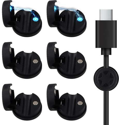 Ziyonix 6 Pezzi Fermacavi Autoadesivo con Base Rotabile, Organizzatore di Cavi Magnetico, Gestione dei Cavi da Scrivania, Supporto di Cavo Adesivo per Casa Ufficio
