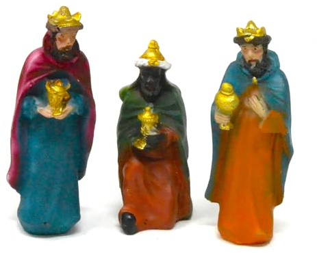 3 Heilige Drei Könige des Weihnachtstages, 10 cm, Krippenfiguren, Tiere, Geburt Jesus, 3 Könige, Krippenhandwerk, Gott