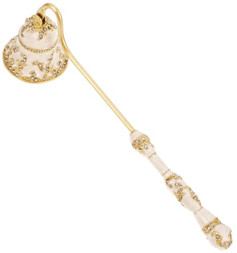 ELEOUTI Spegnitoio per Spegnere Fiamme per Candele in Lega di Zinco Vintage Manico Lungo Resistente, Accessorio Elegante in Barattolo di Candele Profumate in Casa