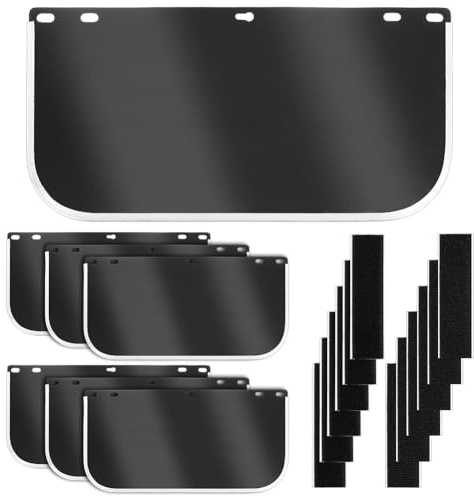 PH PandaHall 6 lentes de repuesto de protección completa de 39 x 19,8 cm, visera de soldar compatible con Hobart 770580, lente protectora facial negra para seguridad de cosplay
