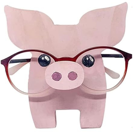 Vilgftyiet Brillenhalter aus Holz für Brillen und Sonnenbrillen, niedlicher Schreibtisch-Organizer und Dekoration für Zuhause und Büro, Faultier, Schwein, Katze, Eule, Pinguin, Fuchs
