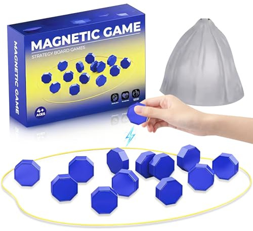 Magnetspiel Tragbar, Magnetisches Schachspiel mit 20PCS Steinen, Magnetschach Tischspiele, Schachspiel Magnetisch, Magnet Schach, Magnet Spiel,Magnetsteine Spiel für Reisen Camping Party Geschenk (B)