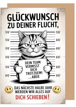 Edition Seidel Premium Glückwunschkarte zum Abschied mit Umschlag. Karte Grußkarte Spruch Sprüche Abschied Ruhestand Job Jobwechsel Arbeit Kollegen Mann Frau Humor (AS172 SW026)
